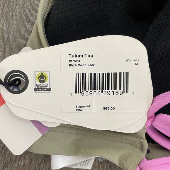 NWT Prana Tulum Bikini Top in Black Color Block - Size: Medium - Picture 6 of 9